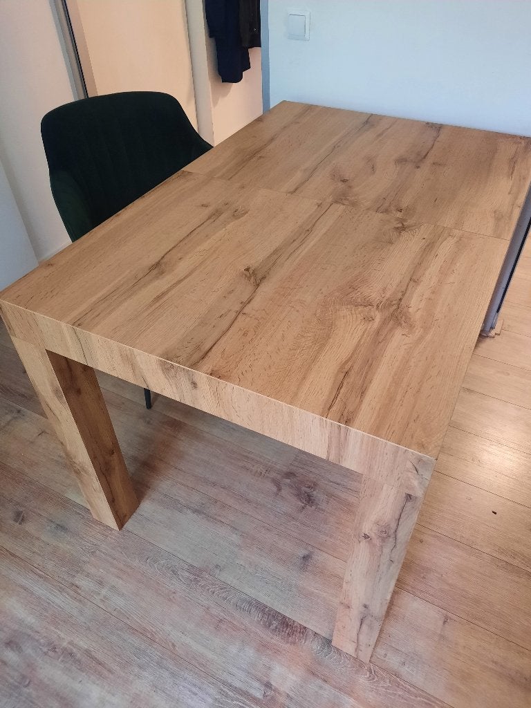 Eettafel uitschuifbaar, Huis en Inrichting, Ophalen, Eikenhout, 50 tot 100 cm, Zo goed als nieuw