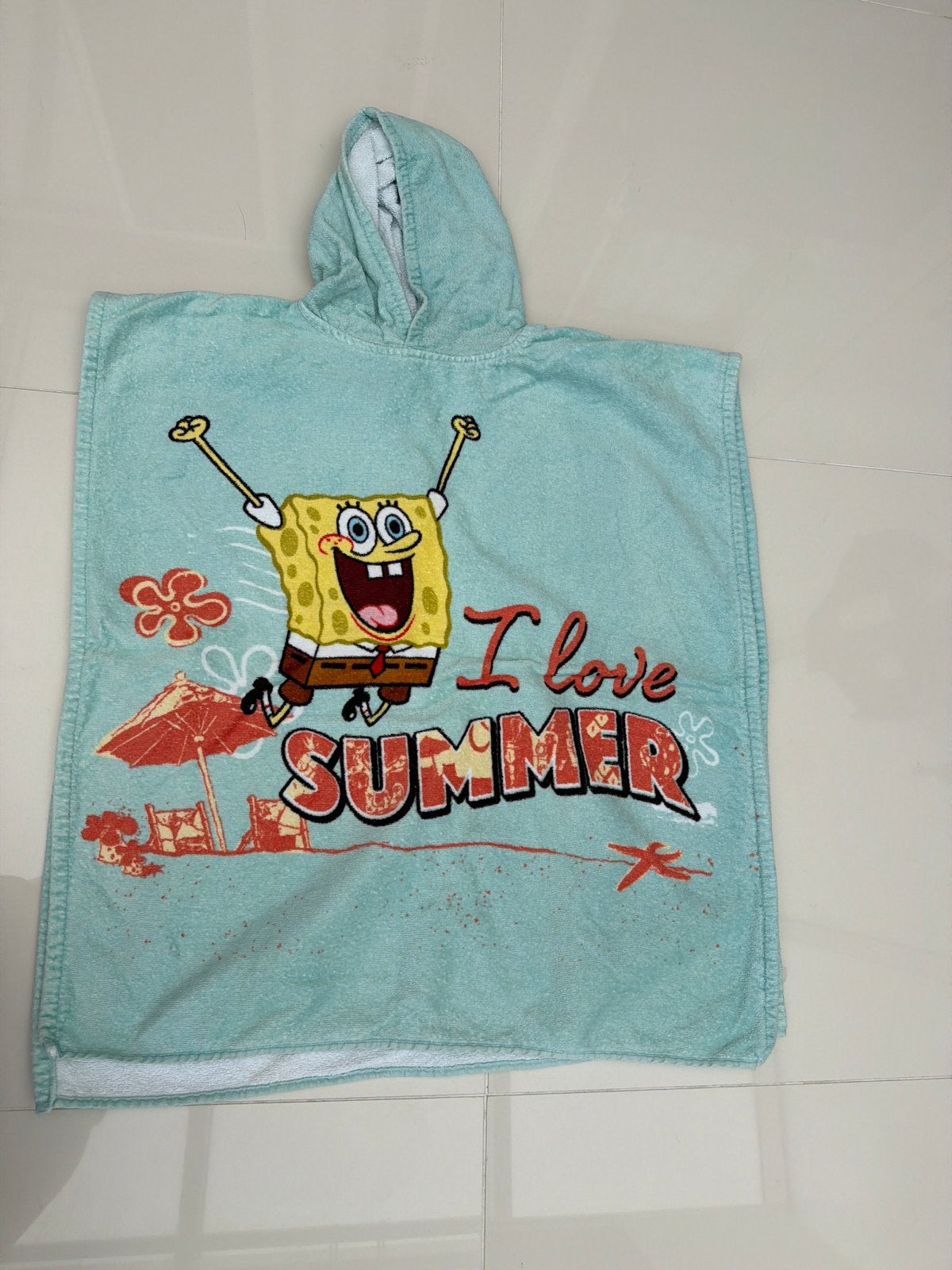 Spongebob Badponcho - I love summer, Gebruikt, Jongetje of Meisje, Overige maten, Ophalen of Verzenden