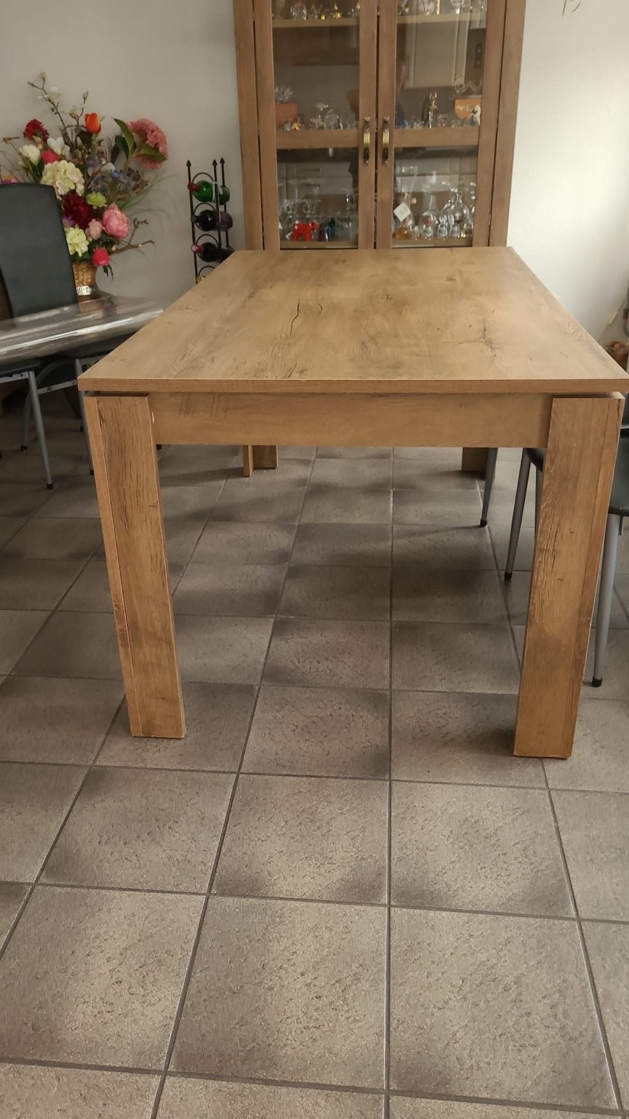 Houten eettafel (160x90 cm), Huis en Inrichting, Ophalen, Gebruikt, 50 tot 100 cm, 150 tot 200 cm