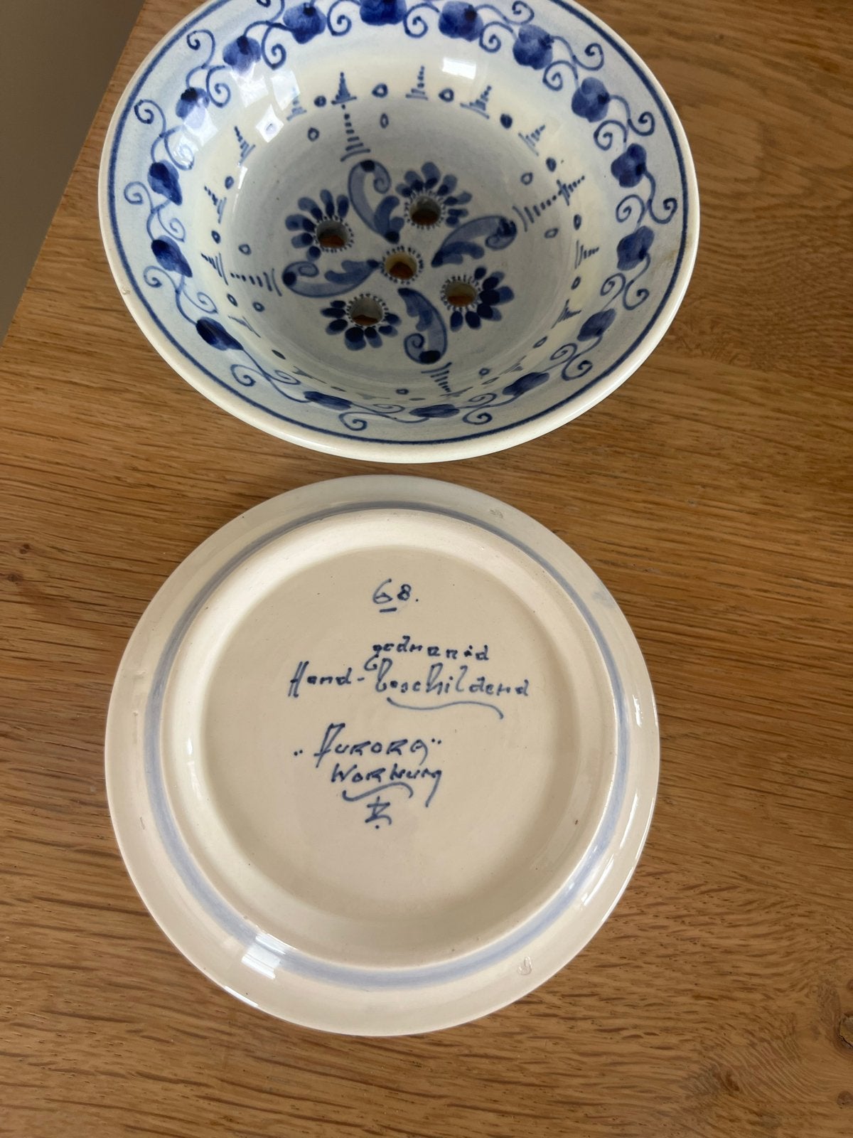 Handbeschilderde Delfts Blauwe Kom van Aurora, Antiek en Kunst, Ophalen of Verzenden