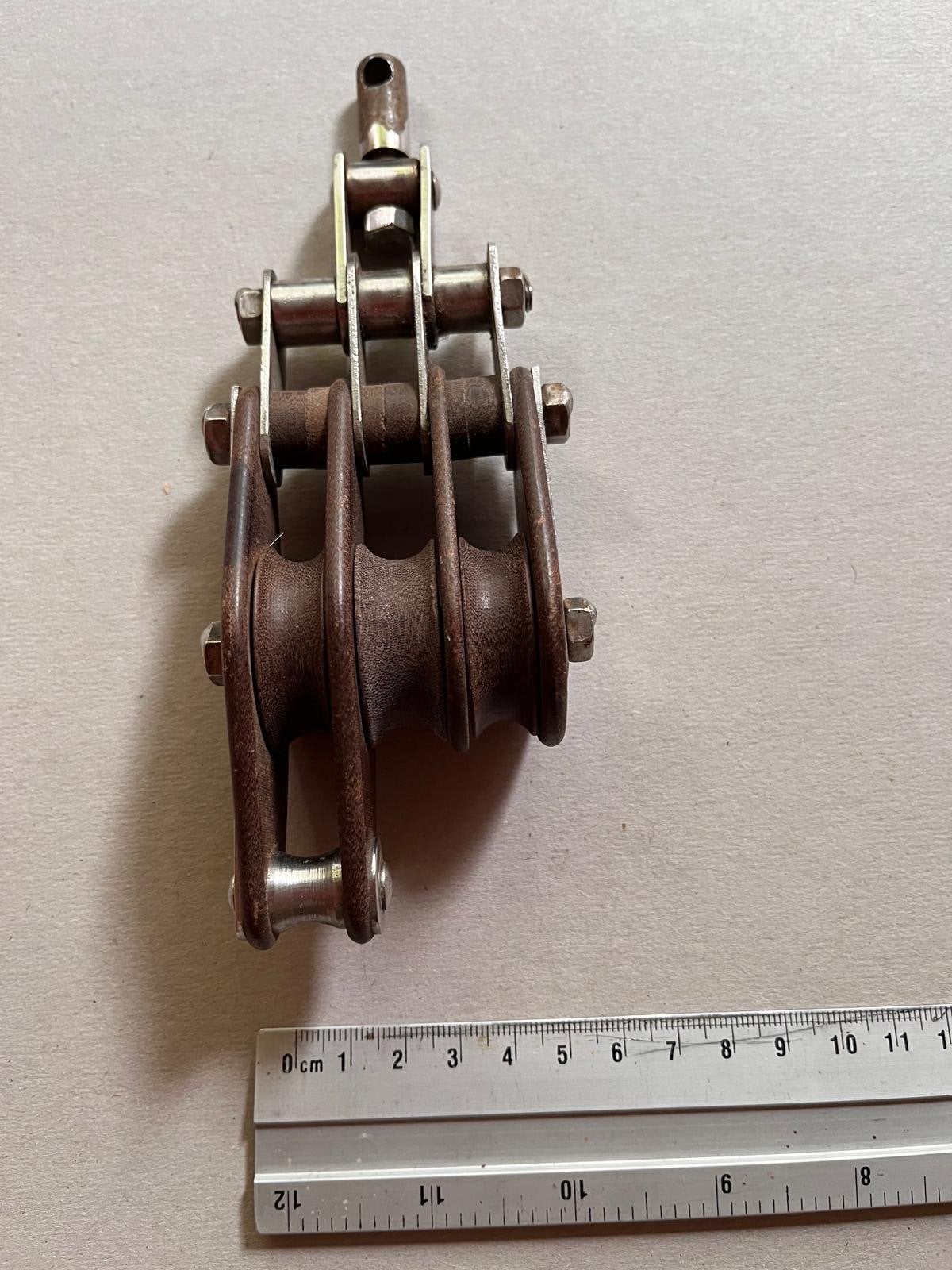 TUFNOL 3 schijfsblok met hondsvot en swivel, Ophalen of Verzenden, Gebruikt