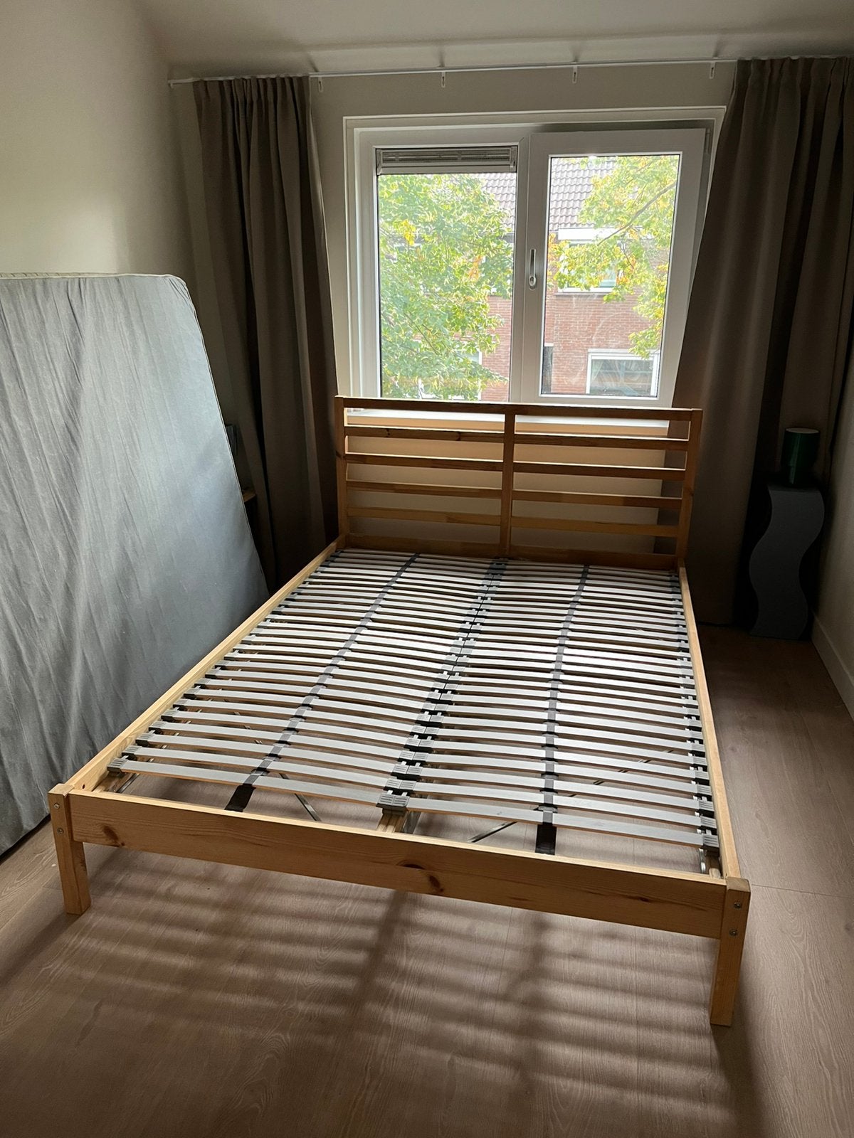 IKEA TARVA bed 140 x 200, Gebruikt, Beige, Tweepersoons, 200 cm