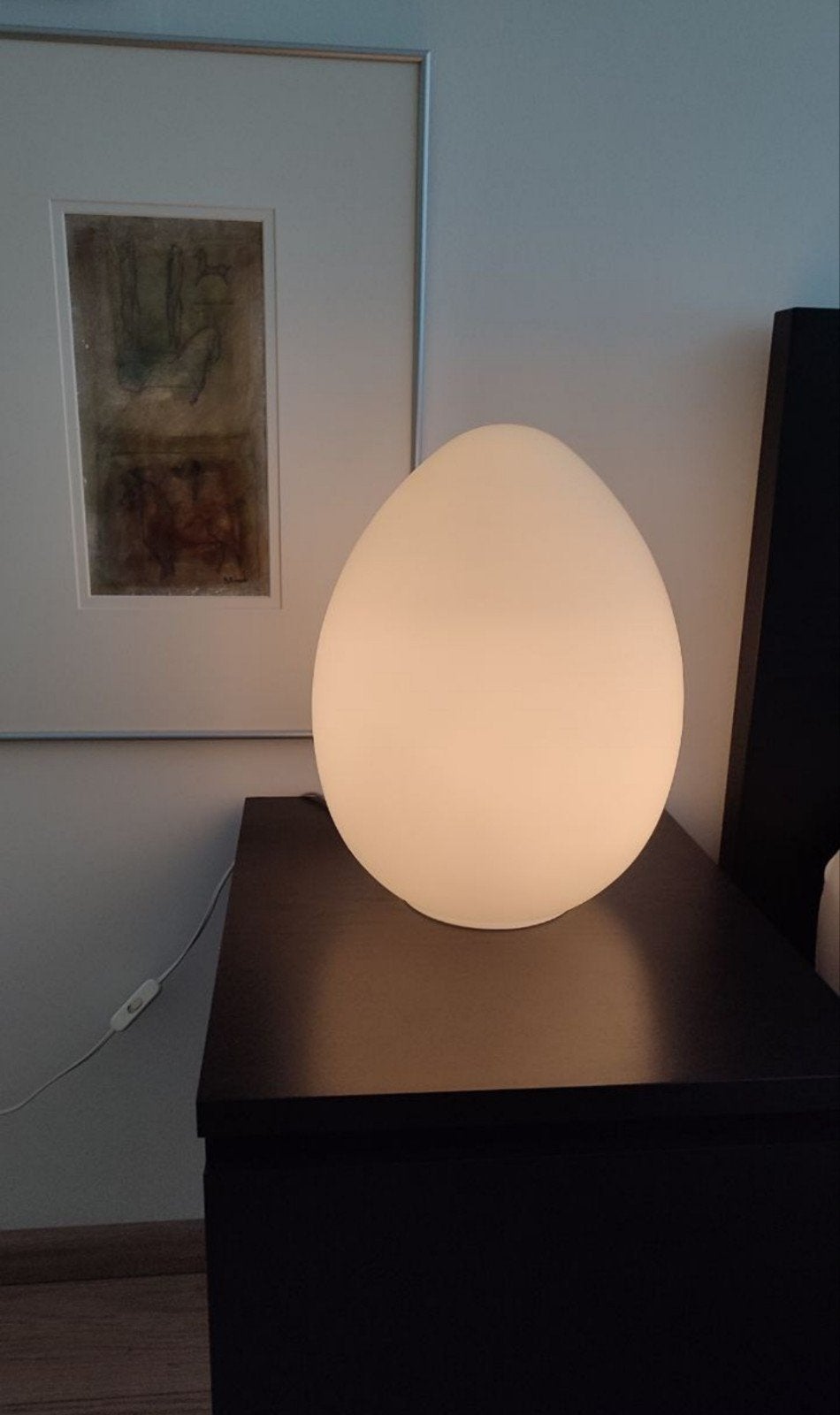 Domec Luminaire,Verrerie de Vianne Egg Ei lamp bol -Jaren 80, Gebruikt, Overige merken, Vintage, Ophalen of Verzenden