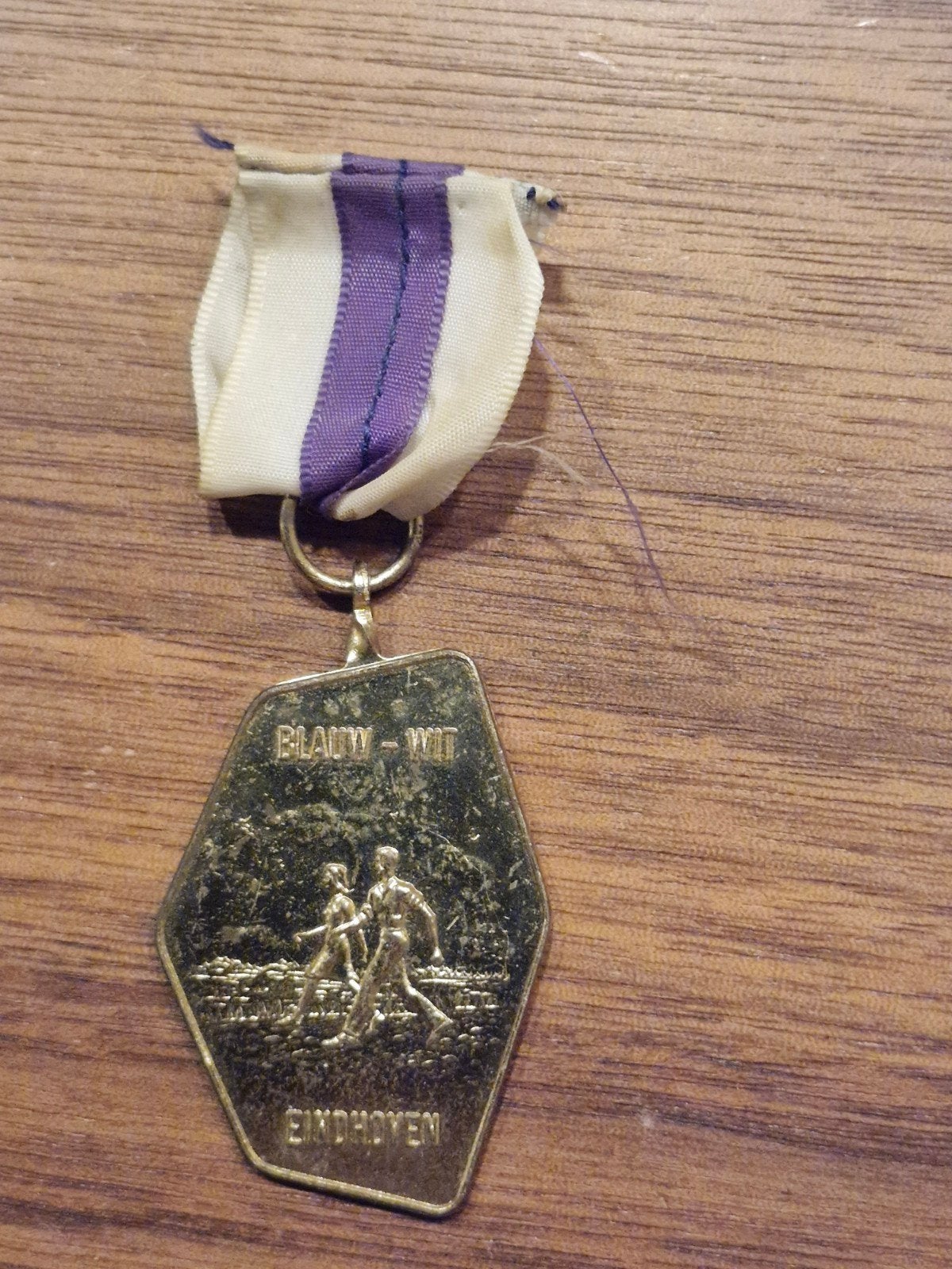 203 Vintage Medaille Blauw-Wit Eindhoven, Ophalen of Verzenden