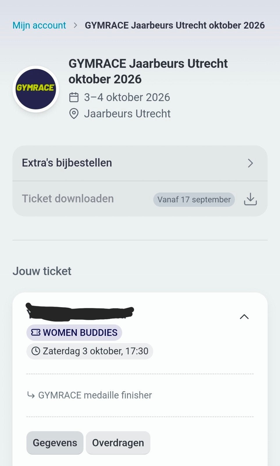 Gymrace tickets - 3 okt - Utrecht, Tickets en Kaartjes, Twee personen