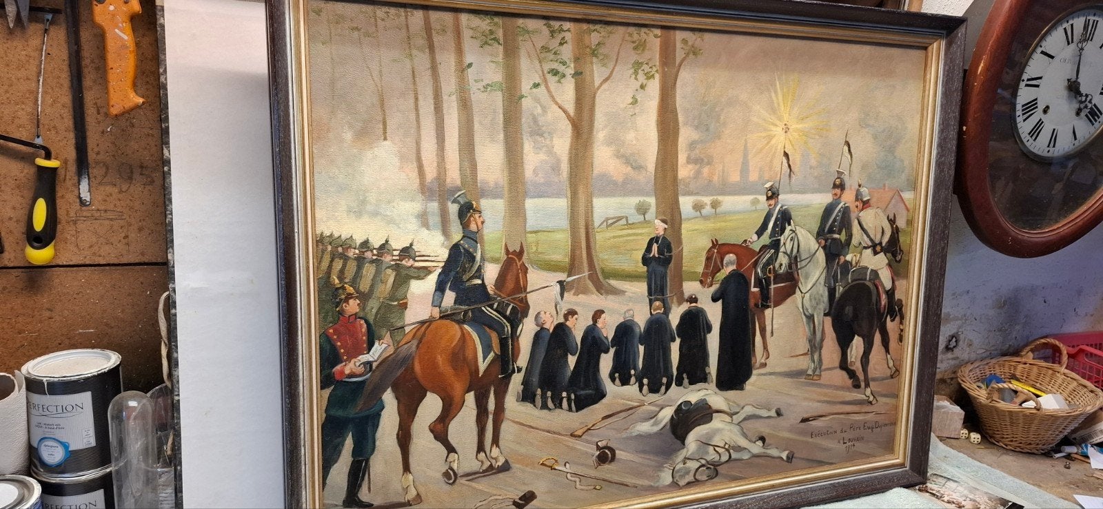Historisch schilderij: Executie van Pater Dupierreux, Ophalen of Verzenden