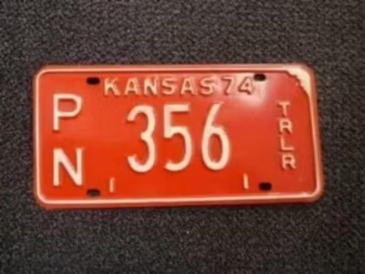 Kentekenplaat licenseplate Kansas 1974 USA, Verzamelen, Verzenden, Gebruikt, Auto's
