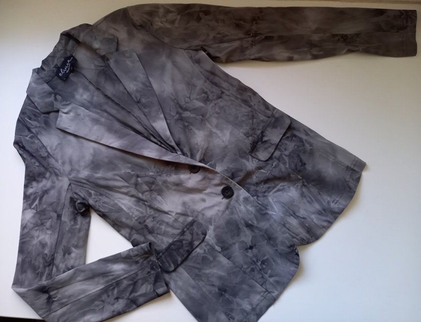 ELVIRA pracht apart grijs taupe batic look jasje, maat 38 40, Maat 38/40 (M), Verzenden, Zo goed als nieuw, Jasje