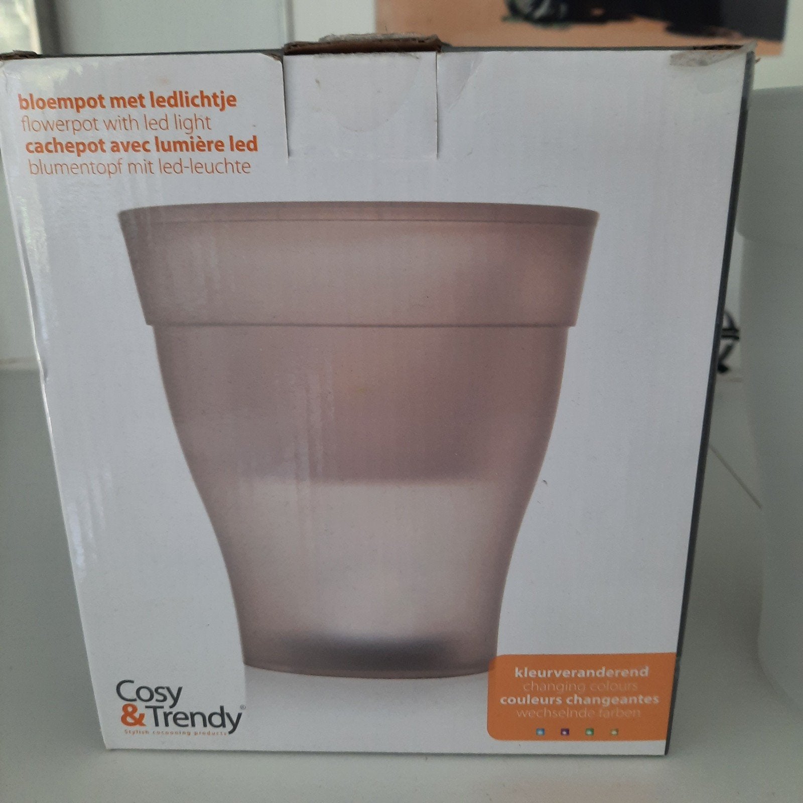 Bloempot met LED-licht - Kleurveranderend, Ophalen, Kunststof, Minder dan 30 cm, Minder dan 60 cm