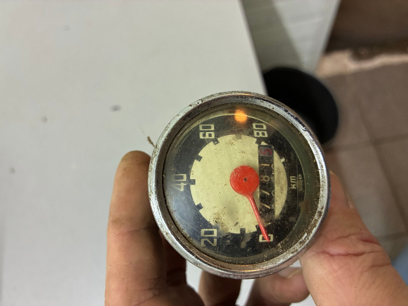 Vintage Snelheidsmeter voor Bromfiets/Motorfiets, Ophalen of Verzenden, Gebruikt, Overige typen