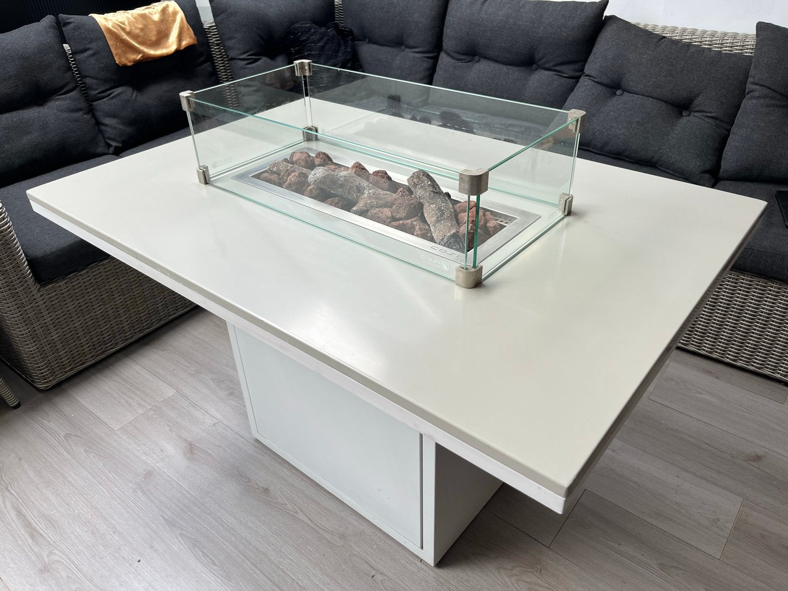 Luxe vuurtafel met gasbrander en lavastenen, Ophalen of Verzenden, Gebruikt