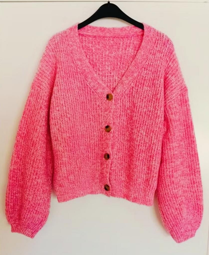 Mooi roze gemêleerd vest met ballon mouwen! (NIEUW!), Ophalen of Verzenden, Nieuw, Maat 38/40 (M), Roze