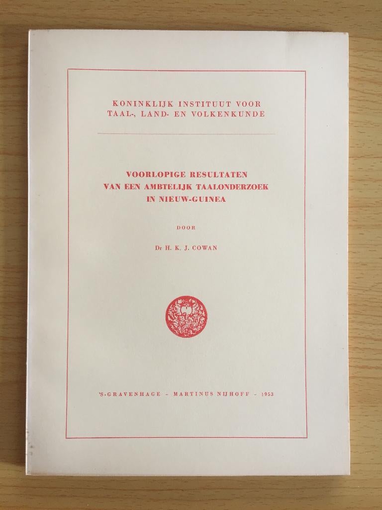 Taalonderzoek in Nieuw-Guinea, Boeken, Ophalen of Verzenden, Zo goed als nieuw, H.K.J. Cowan