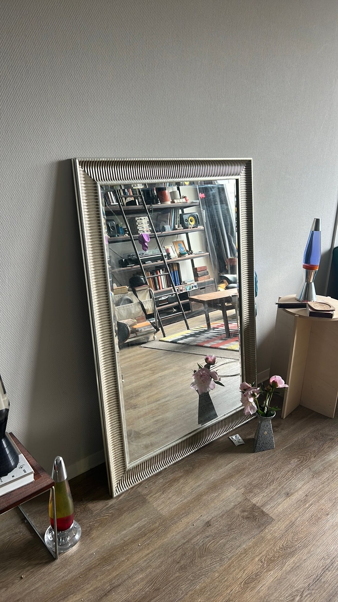 Grote spiegel 90x130cm met decoratieve lijst, Ophalen, Gebruikt, 100 tot 150 cm, 75 tot 100 cm