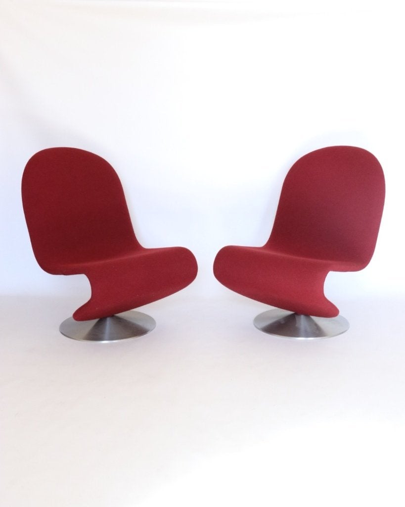Verner Panton bordeauxrode fauteuils System 1-2-3 serie, Huis en Inrichting, Ophalen, Modern design, Allerødvej 8 DK-3450  Allerød Denmark