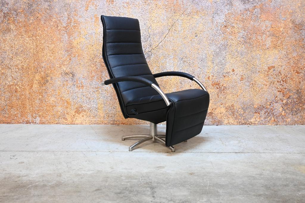 NIEUW beklede zwarte leren Jori Mensana design relaxfauteuil, Huis en Inrichting, Jori, 75 tot 100 cm, Ophalen of Verzenden, Jori