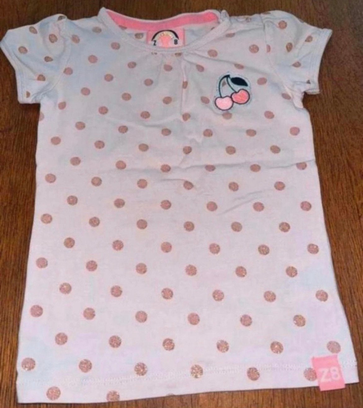 Z8 T-shirt mt 86 lichtroze met glitters zomer, Kinderen en Baby's, Babykleding | Maat 86, Ophalen of Verzenden, Zo goed als nieuw
