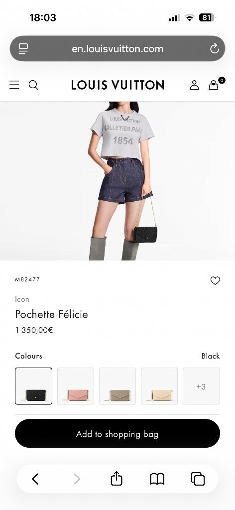 Louis Vuitton felicié, Sieraden, Tassen en Uiterlijk, Tassen | Damestassen, Ophalen, Nieuw, Blauw, Handtas