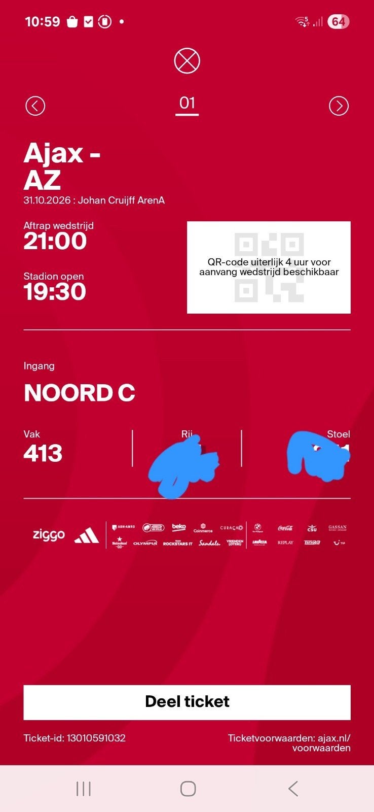 ajax tickets voor 3 wedstrijden