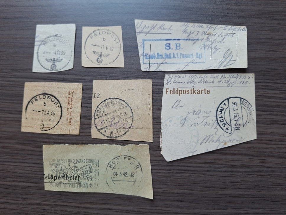 Stuktjes briefkaarten/ brieven met Feldpost e.d., Ophalen of Verzenden, Duitse Keizerrijk, Gestempeld