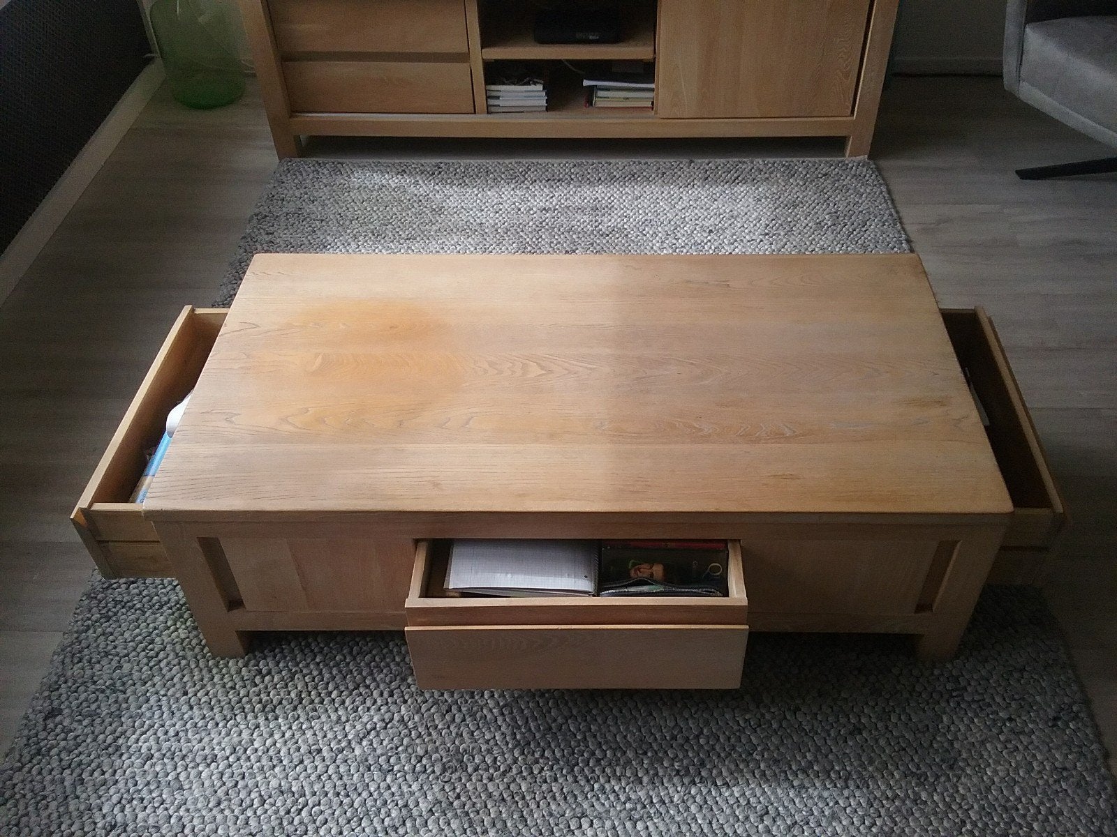 Wit eiken salontafel( Henders & Hazel), Huis en Inrichting, Tafels | Salontafels, Ophalen, Gebruikt, 100 tot 150 cm, 50 tot 100 cm