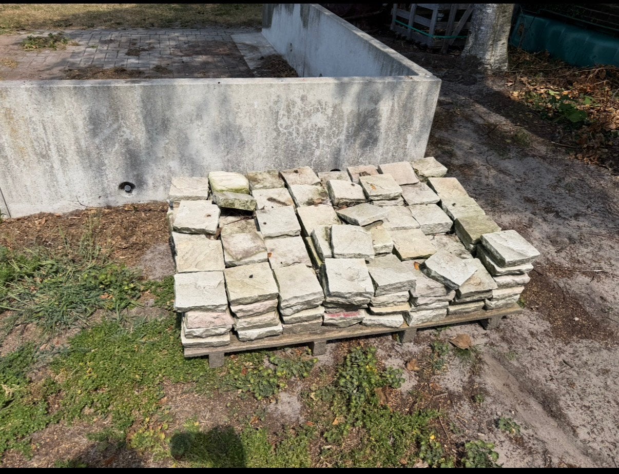 Kasseien pearl white, Tuin en Terras, Ophalen, Overige typen, Zo goed als nieuw, Natuursteen