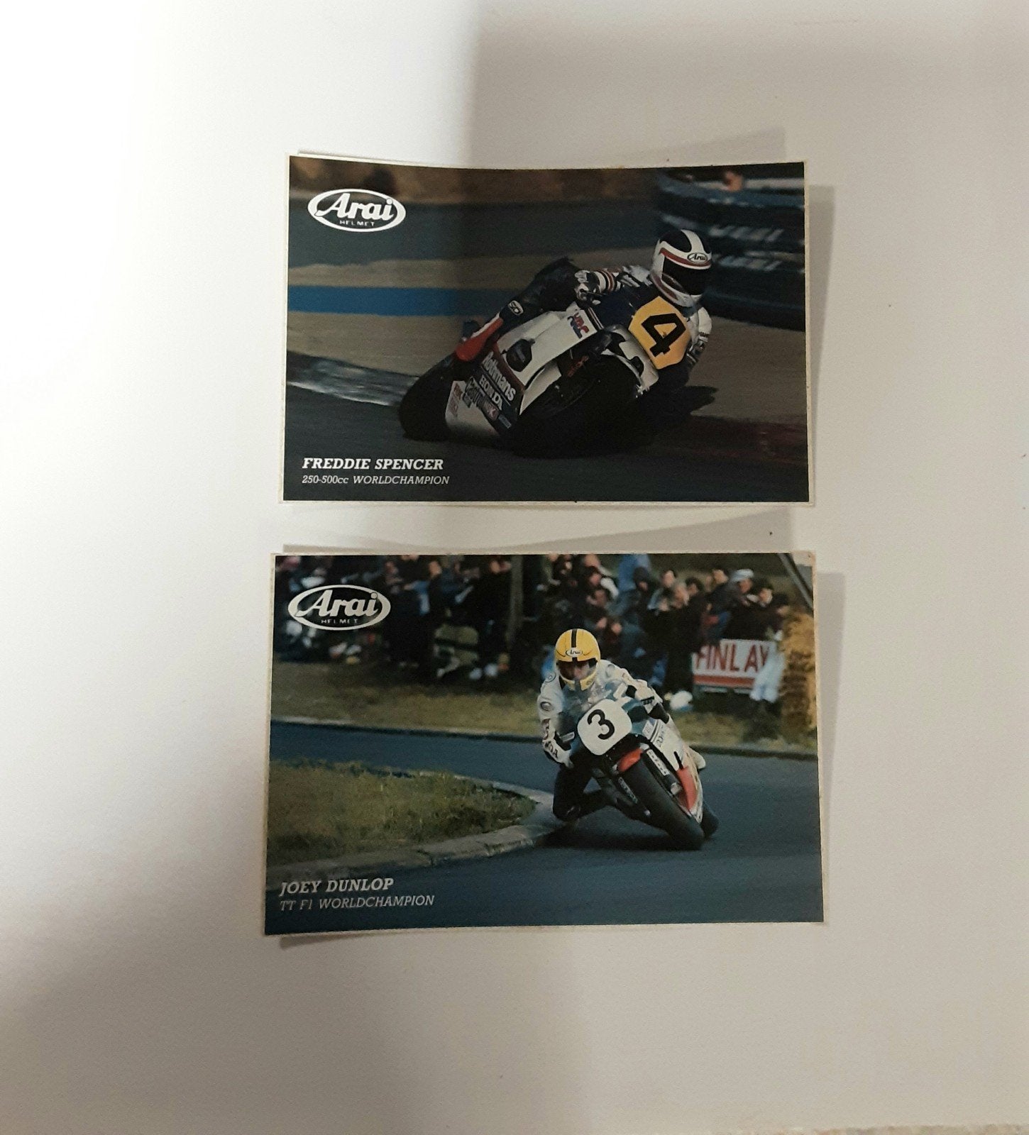 Arai Racingteam Stickerkaarten Freddy Spencer Joey Dun, Ophalen of Verzenden, Zo goed als nieuw, Motoren