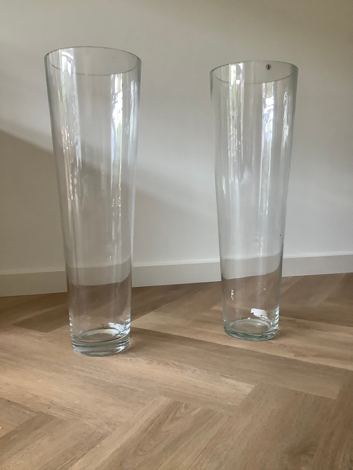 Vazen glas 2 stuks, Huis en Inrichting, Woonaccessoires | Vazen, Ophalen, Zo goed als nieuw