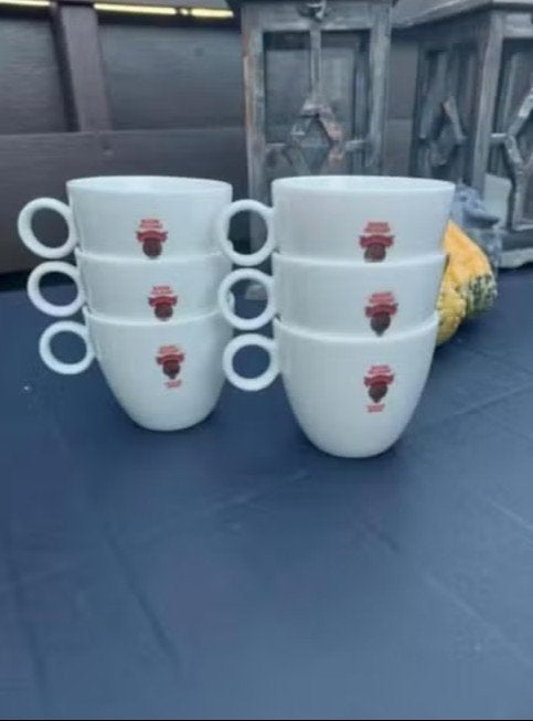 6 Roode Pelikaan/ Pelican Rouge grote koffiebekers, Overige merken, Ophalen of Verzenden, Zo goed als nieuw, Overige stijlen