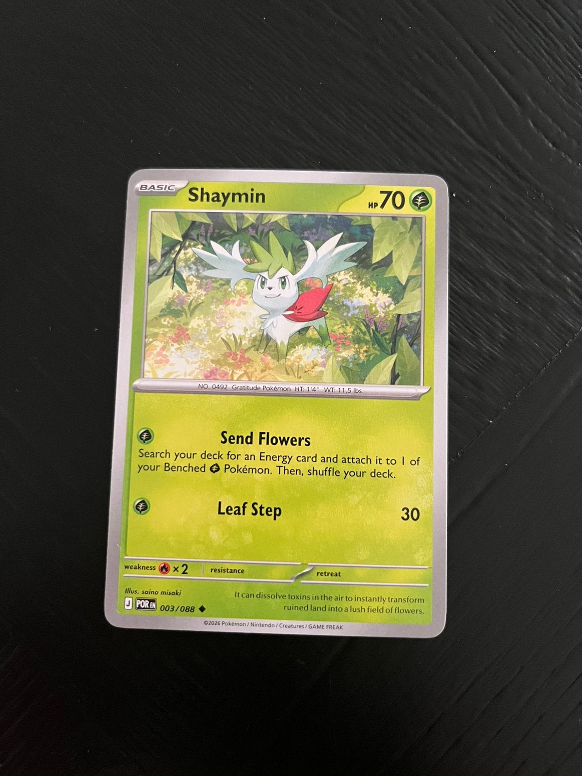 Pokemon Shaymin kaart, Ophalen of Verzenden, Zo goed als nieuw