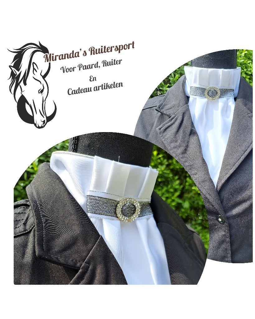 Made by Lique plastron Harmonica Grijs/Zilver, Ophalen, Dressuur, ., Nieuw