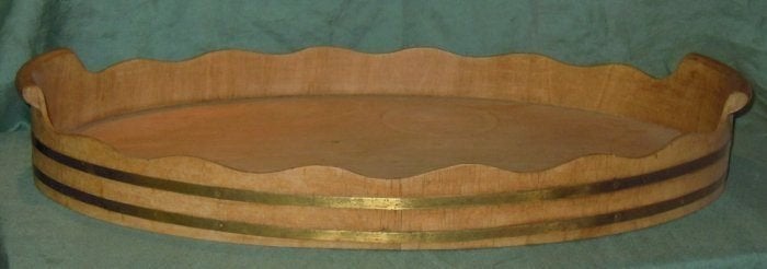 Vintage of antiek houten kuip dienblad, Gebruikt, Ophalen of Verzenden, Handgemaakt, Dienblad