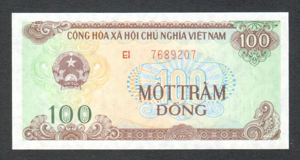 Bankbiljet - Vietnam 100 Dong 1991 UNC., Postzegels en Munten, Bankbiljetten | Azië, Ophalen of Verzenden, Zuidoost-Azië, Los biljet