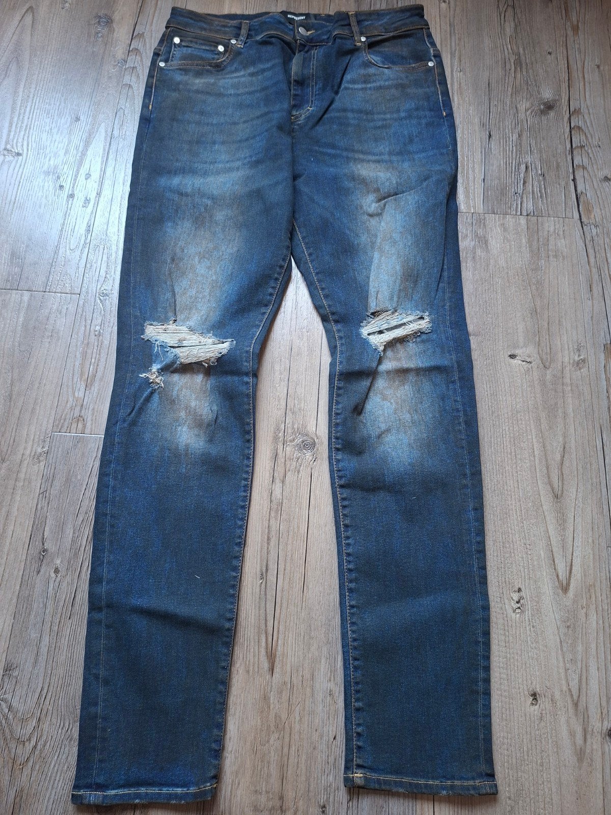 REPRESENT Destroyer slimfit jeans W36 L34, W36 - W38 (confectie 52/54), Blauw, Nieuw, Ophalen of Verzenden