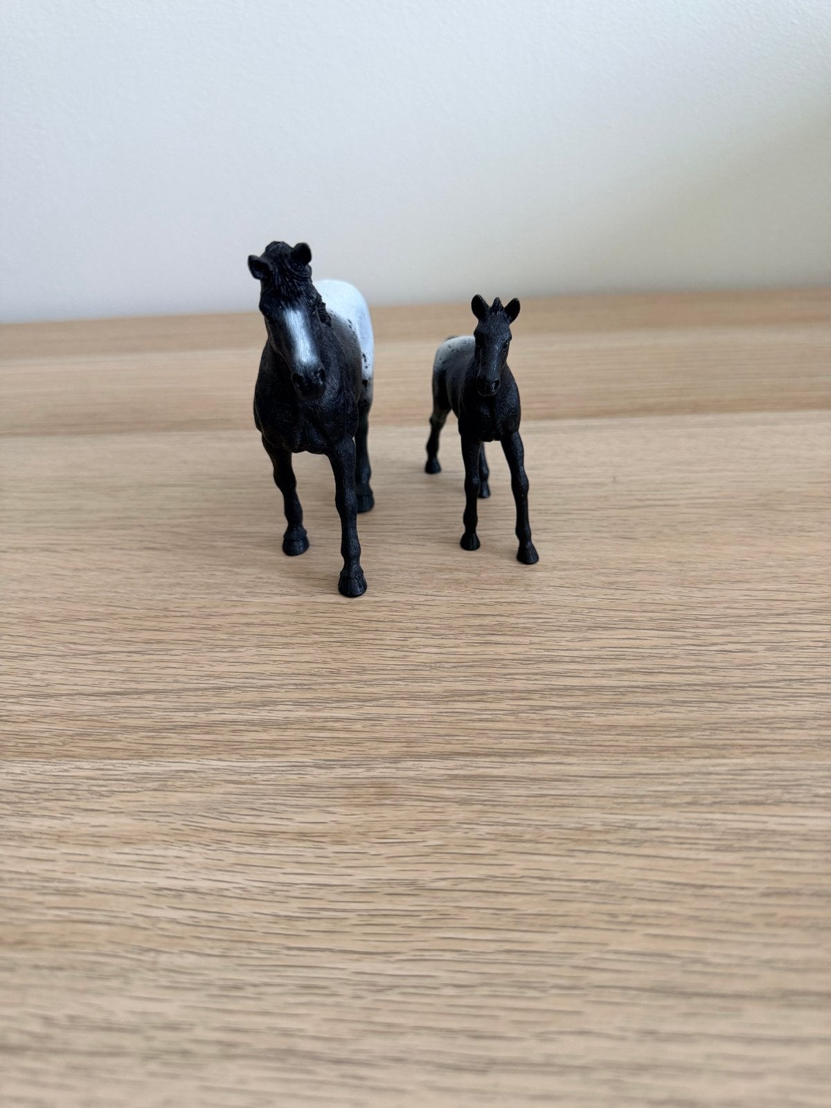 Schleich paard en veulen set - Zwart met wit, Ophalen, Zo goed als nieuw