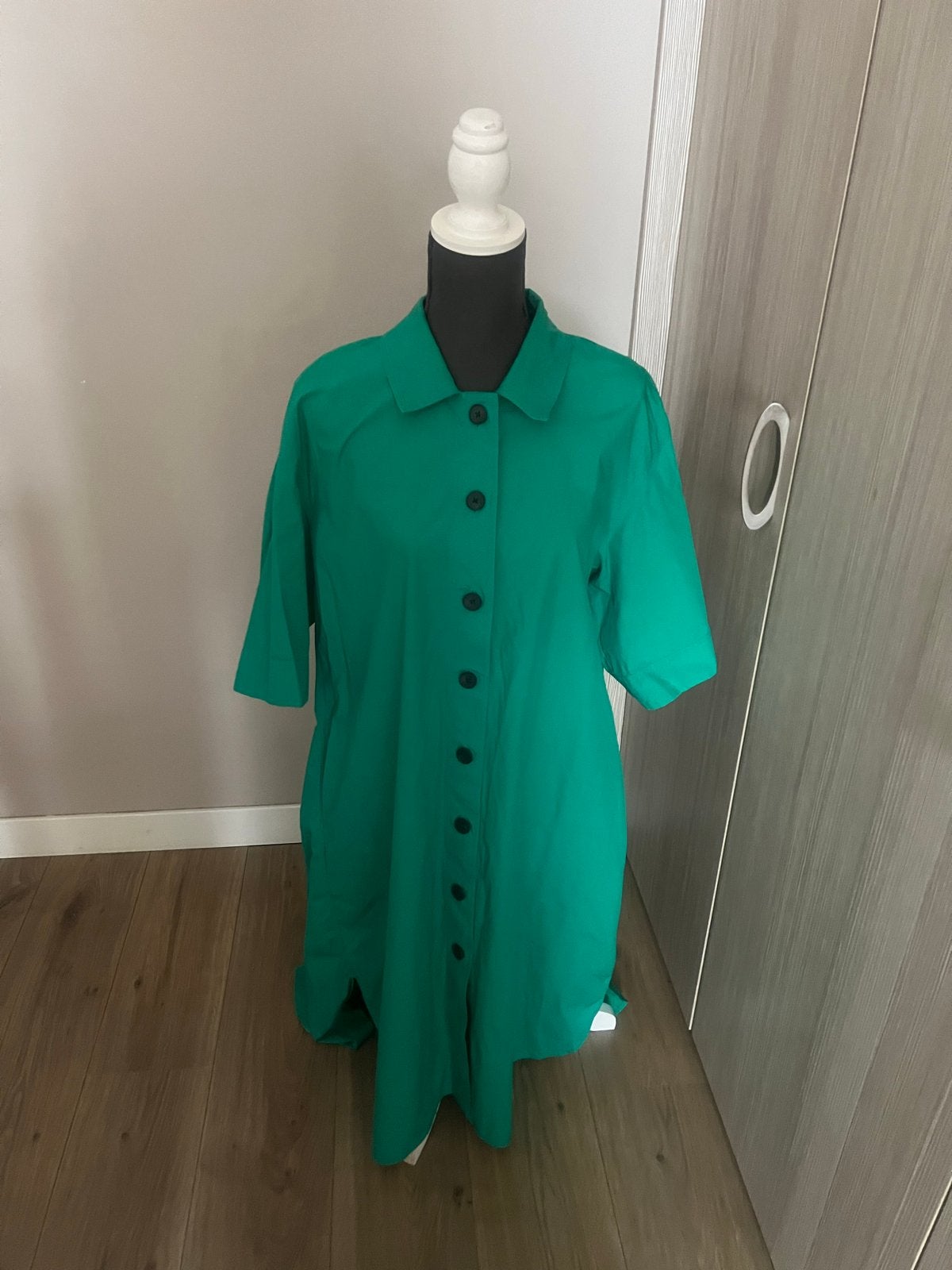 COS Groene Oversized Blousejurk Maat 38 van COS, Maat 38/40 (M), Ophalen of Verzenden, Zo goed als nieuw, Onder de knie