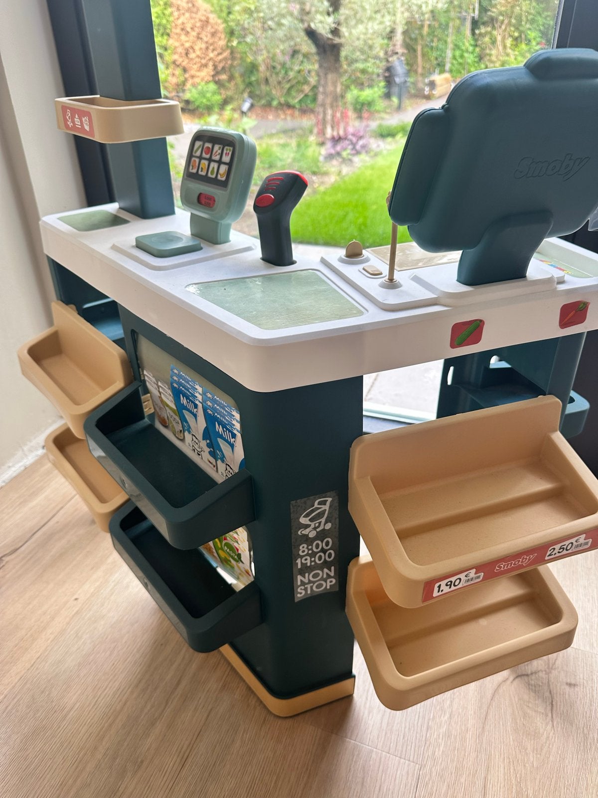 Smoby Supermarkt met winkelwagentje en werkende scanner, Ophalen, Zo goed als nieuw, Jongen of Meisje