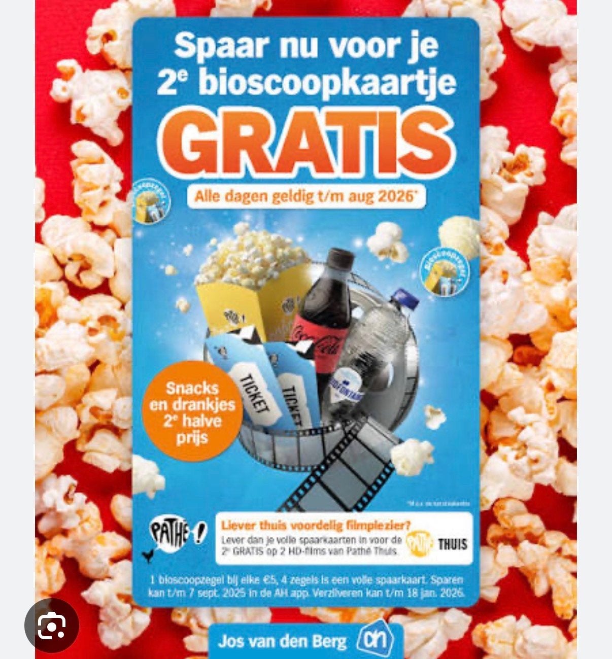 Pathé bioskoopkaartjes (10 euro per stuk), Tickets en Kaartjes, Filmkaartjes, Eén persoon, Vrijkaartje alle films