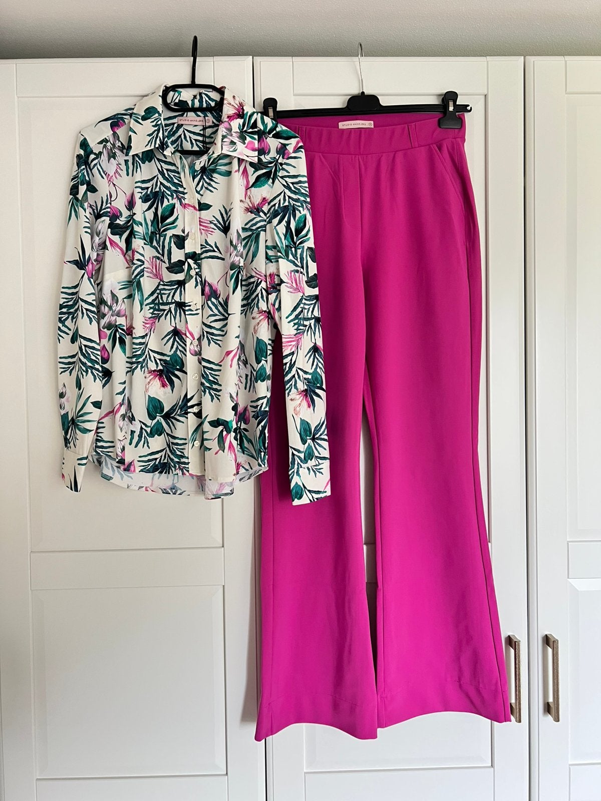 Studio anneloes bobby floral blouse M & flair broek fuchsia, Maat 38/40 (M), Ophalen of Verzenden, X, X