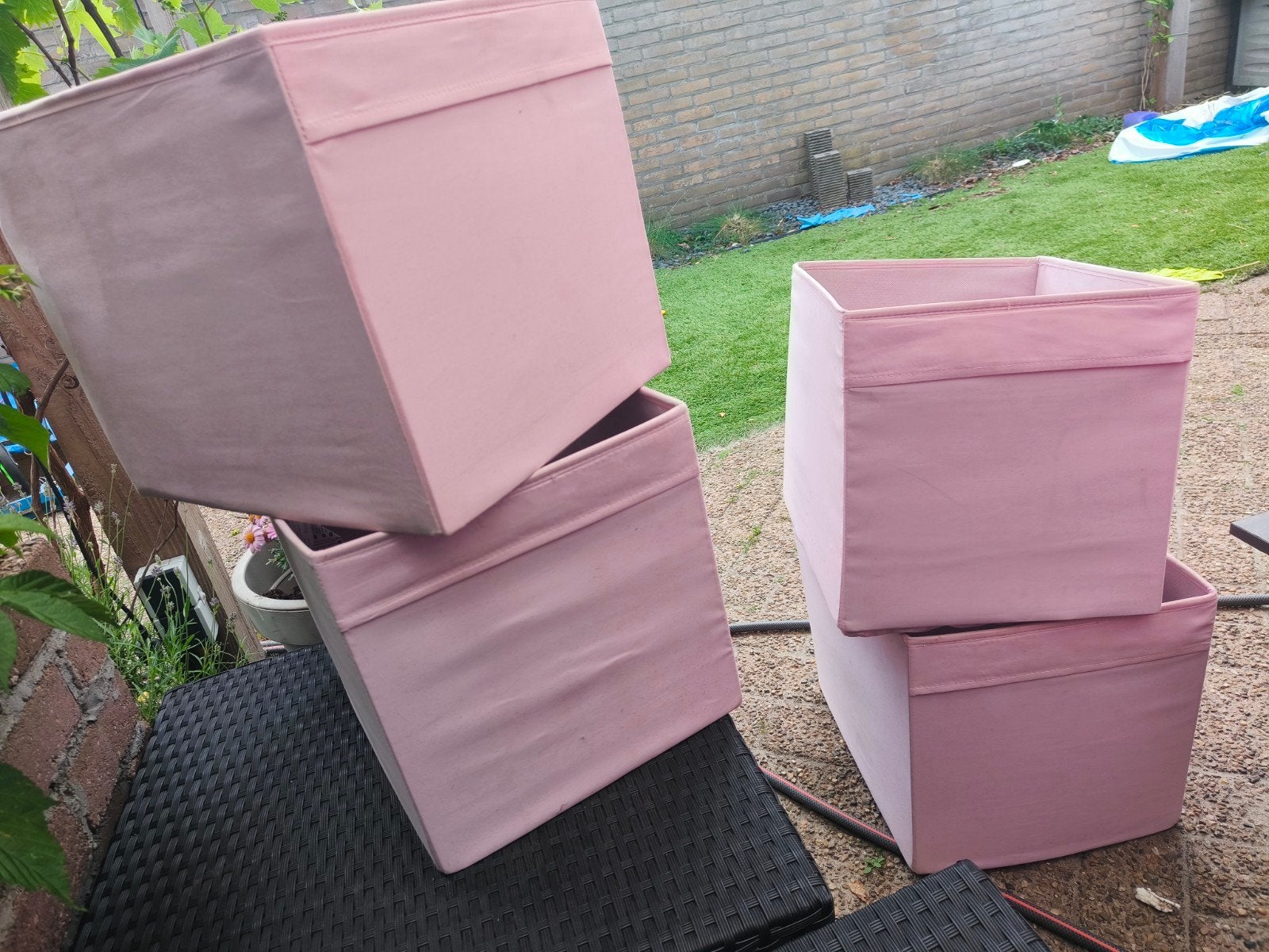 4x IKEA DRONA bakken roze voor KALLAX kast, Ophalen, Overige materialen, Minder dan 50 cm, Gebruikt