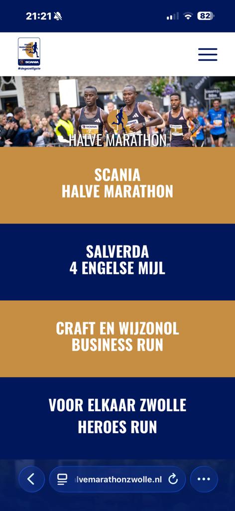Startbewijs halve marathon van zwolle te koop!, Eén persoon, Oktober