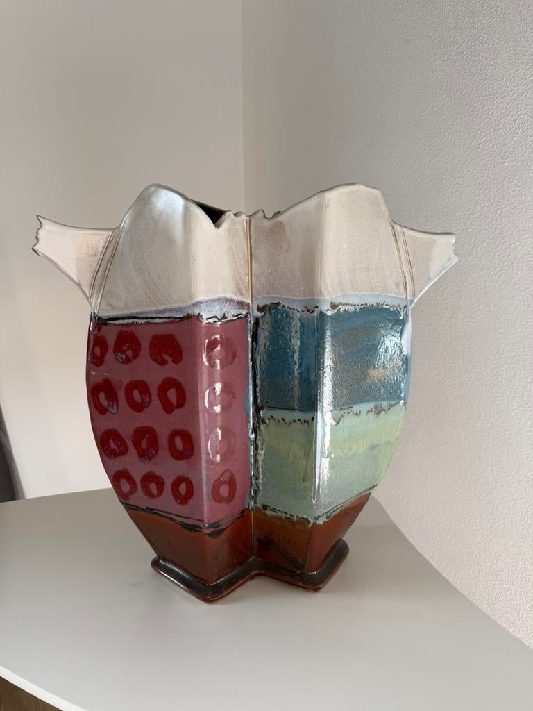 Grote sculpturale keramiek vaas – JED Keramiek – 38 cm, Antiek en Kunst, Antiek | Keramiek en Aardewerk, Ophalen