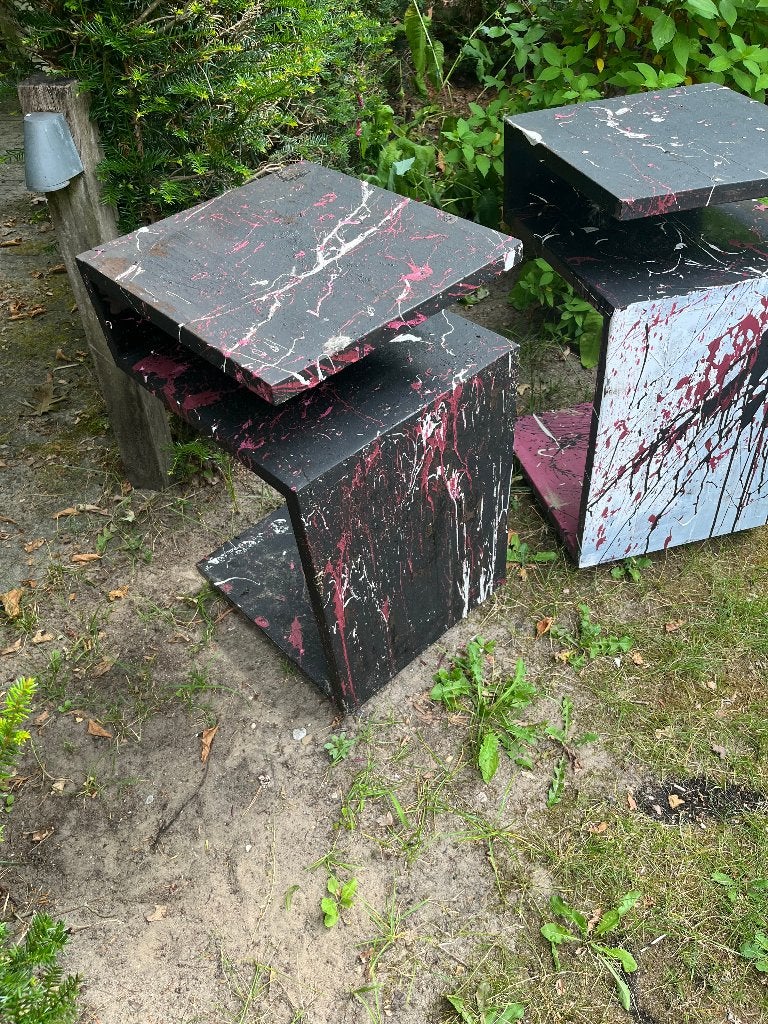 Tuintafeltjes, Ophalen, Gebruikt, Rechthoekig, Teakhout