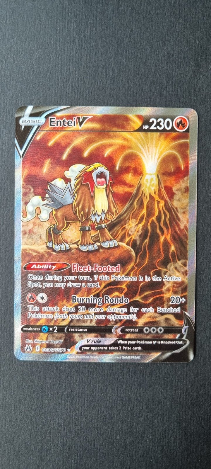 Entei V CRZ GG36, Ophalen of Verzenden, Zo goed als nieuw, Losse kaart, Foil