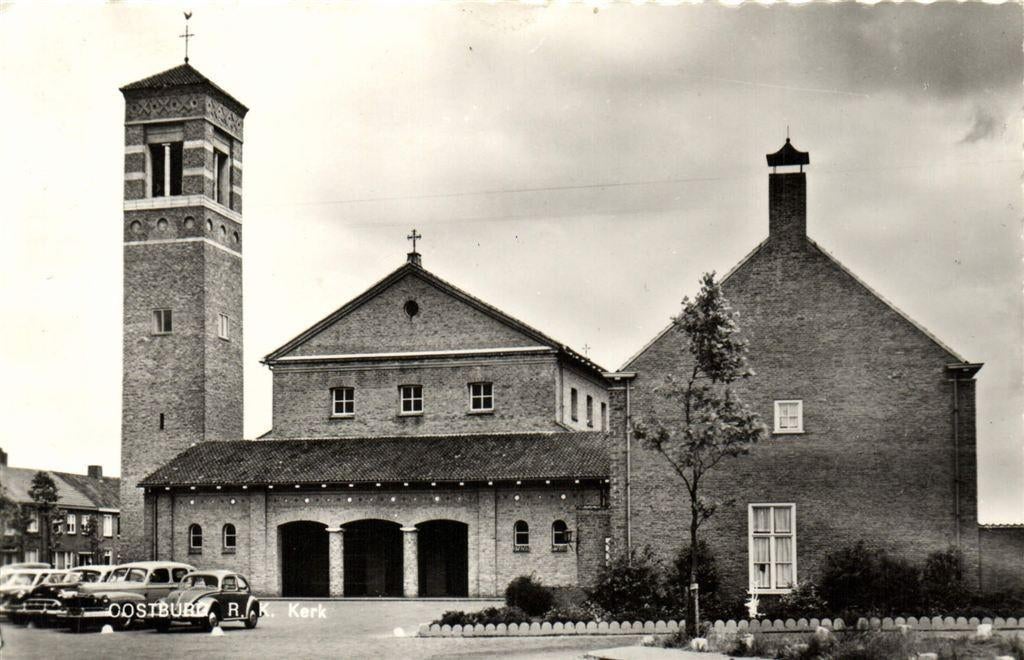 Oostburg, R.K. Kerk - gelopen, Ophalen of Verzenden, 1960 tot 1980, Gelopen, Friesland