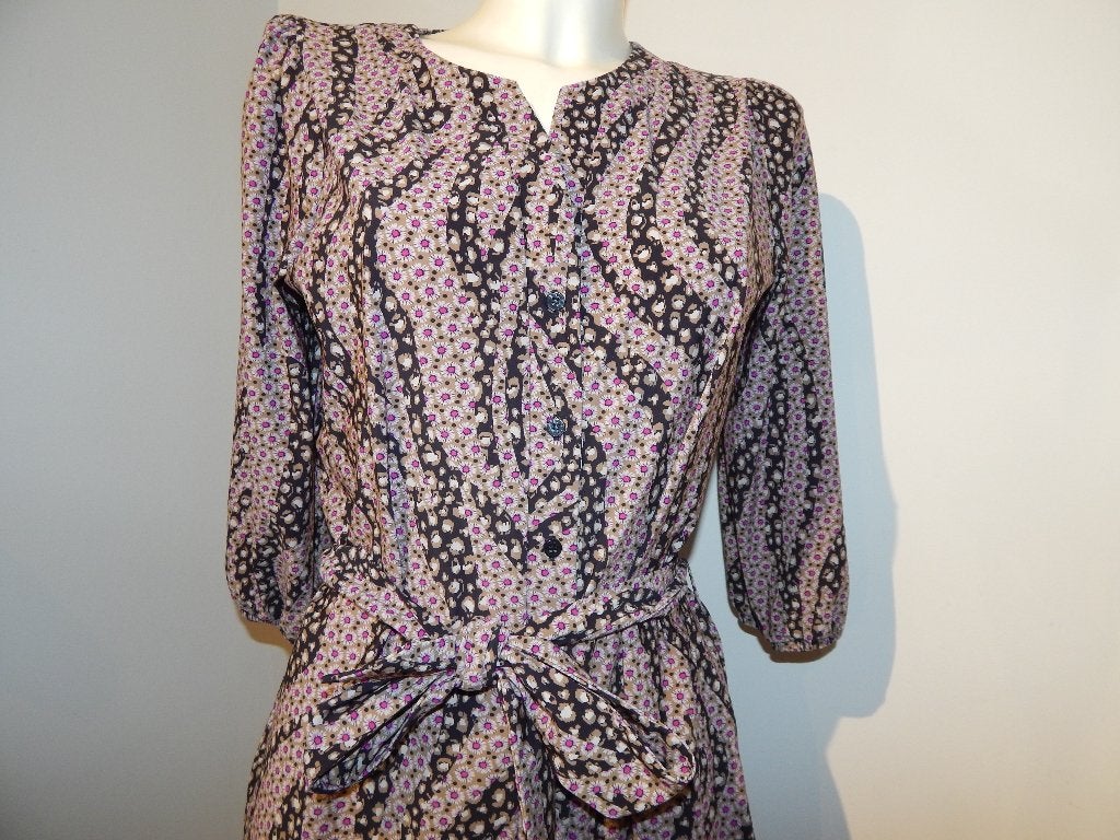 Studio Anneloes travel stof jurk print bloemetjes kleur L, Studio Anneloes, Maat 42/44 (L), Zo goed als nieuw, Knielengte