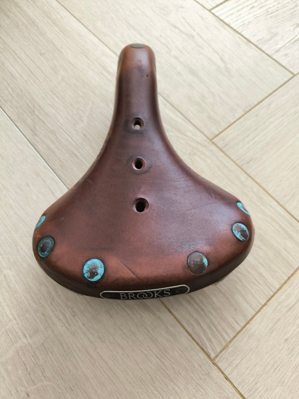 Brooks B17S special met messing klinknagels, Fietsen en Brommers, Gebruikt, Leer, Toerfiets, Ophalen of Verzenden