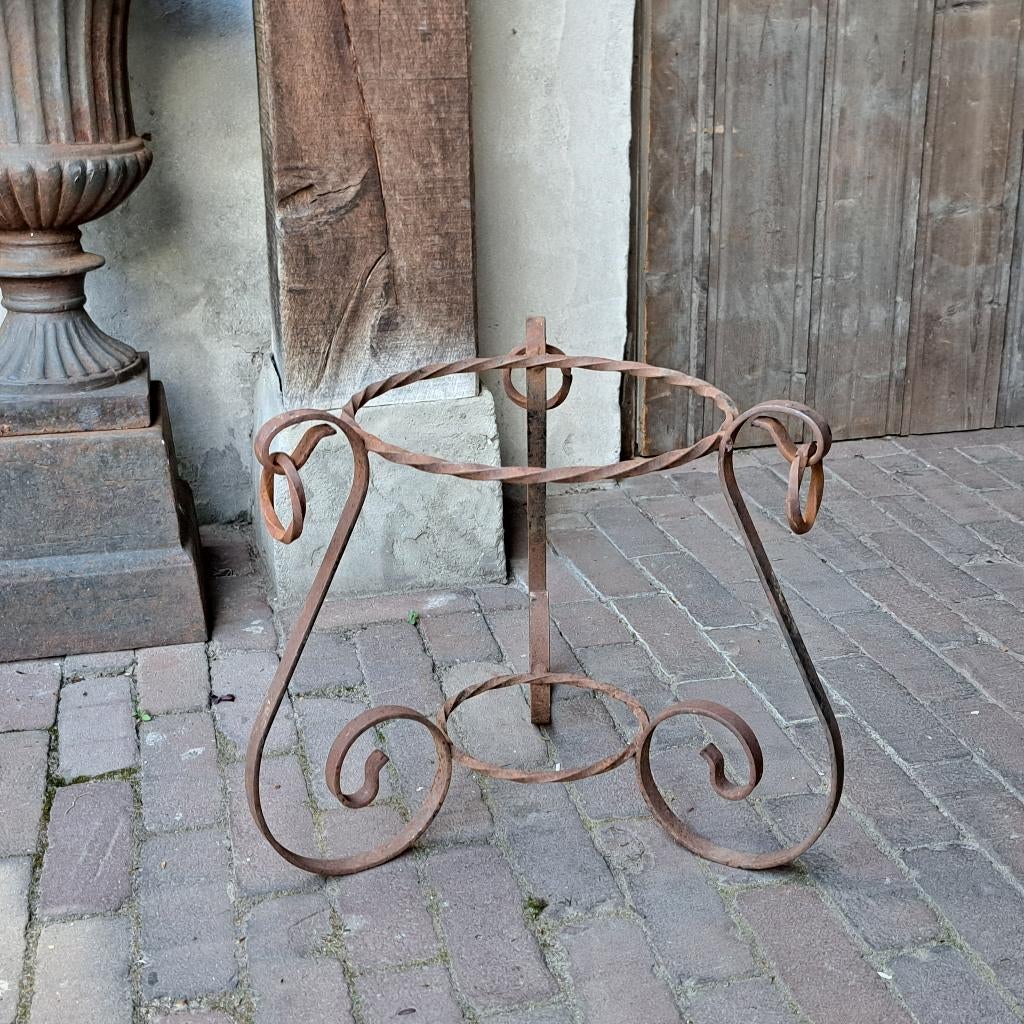 Brocante bloempothouder staander standaard roest *Etage3*, Gebruikt, ., Ophalen of Verzenden, .