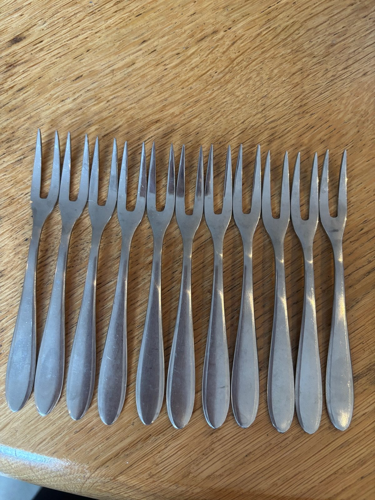 Set van 11 en 5 zilverkleurige gebaksvorkjes, Ophalen of Verzenden
