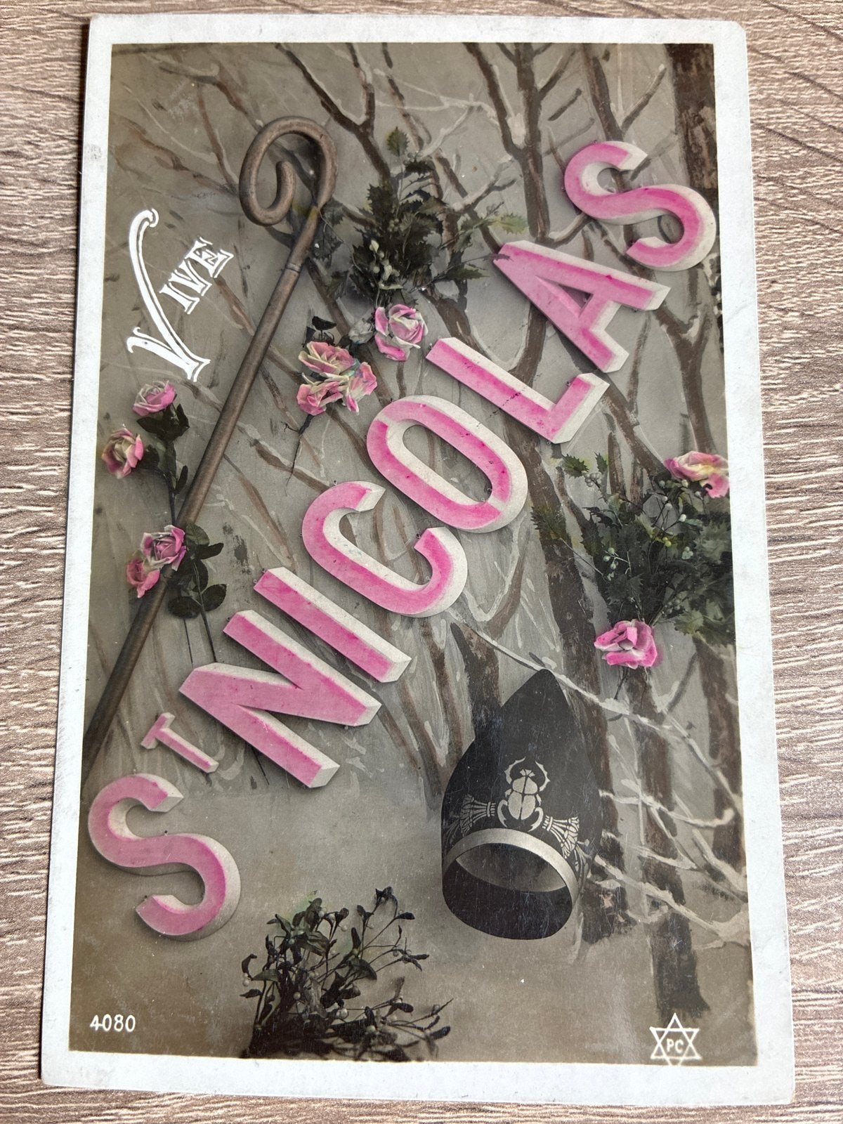 Antieke Sinterklaas Ansichtkaart - Gelopen 1909, Ophalen of Verzenden, Voor 1920, Gelopen